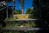 Yellow Park Sign Blue Sky